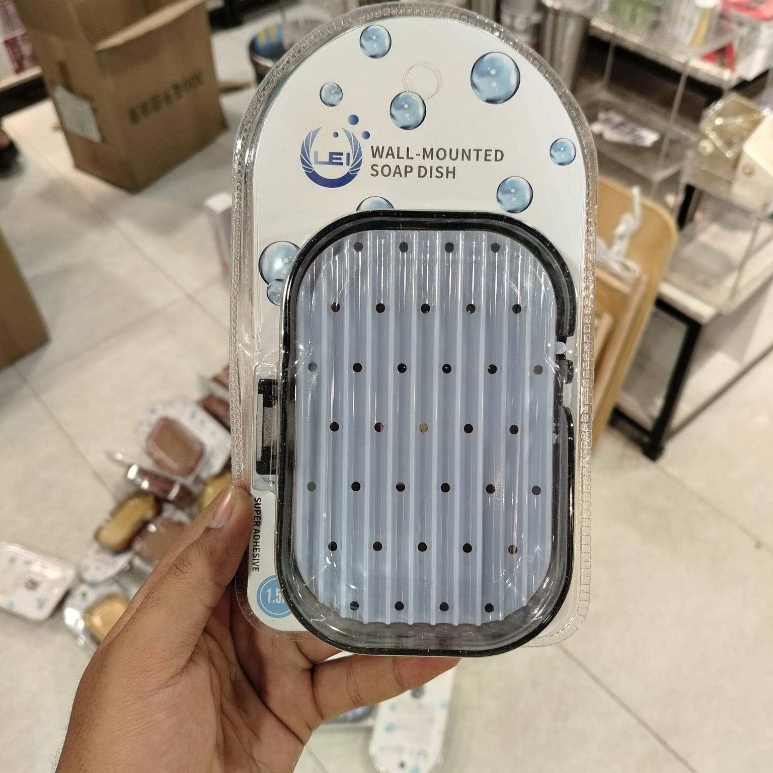 Smart-Drain Double-Layer Adhesive Soap Dish