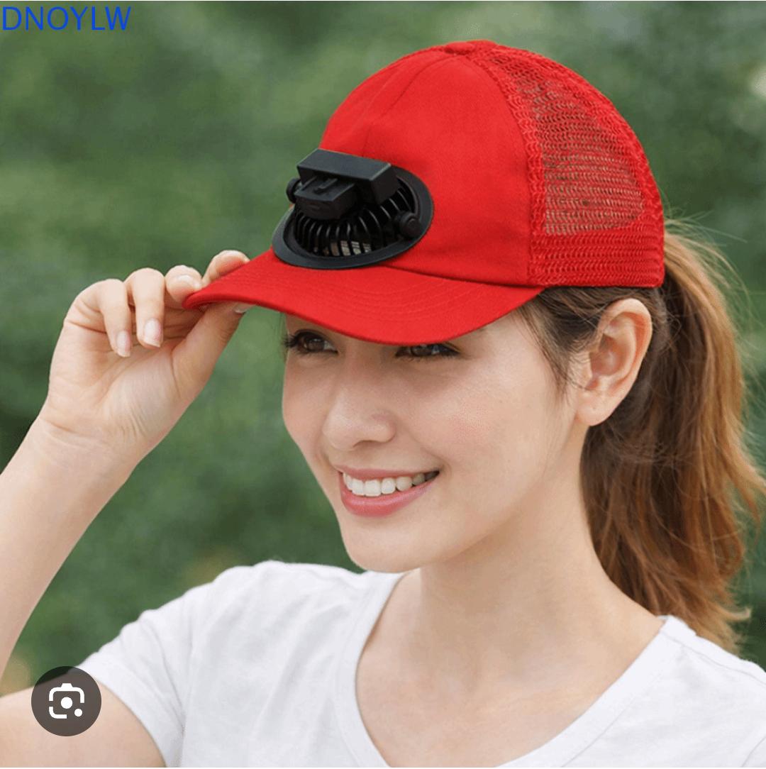 Mesh Cooling Fan Sunhat – USB Type-C Rechargeable Personal Cooling Cap