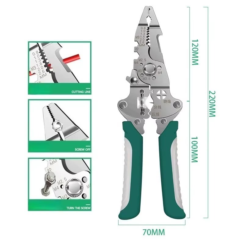 6-in-1 Folding Electrical Tester Screwdriver & Wire Stripper