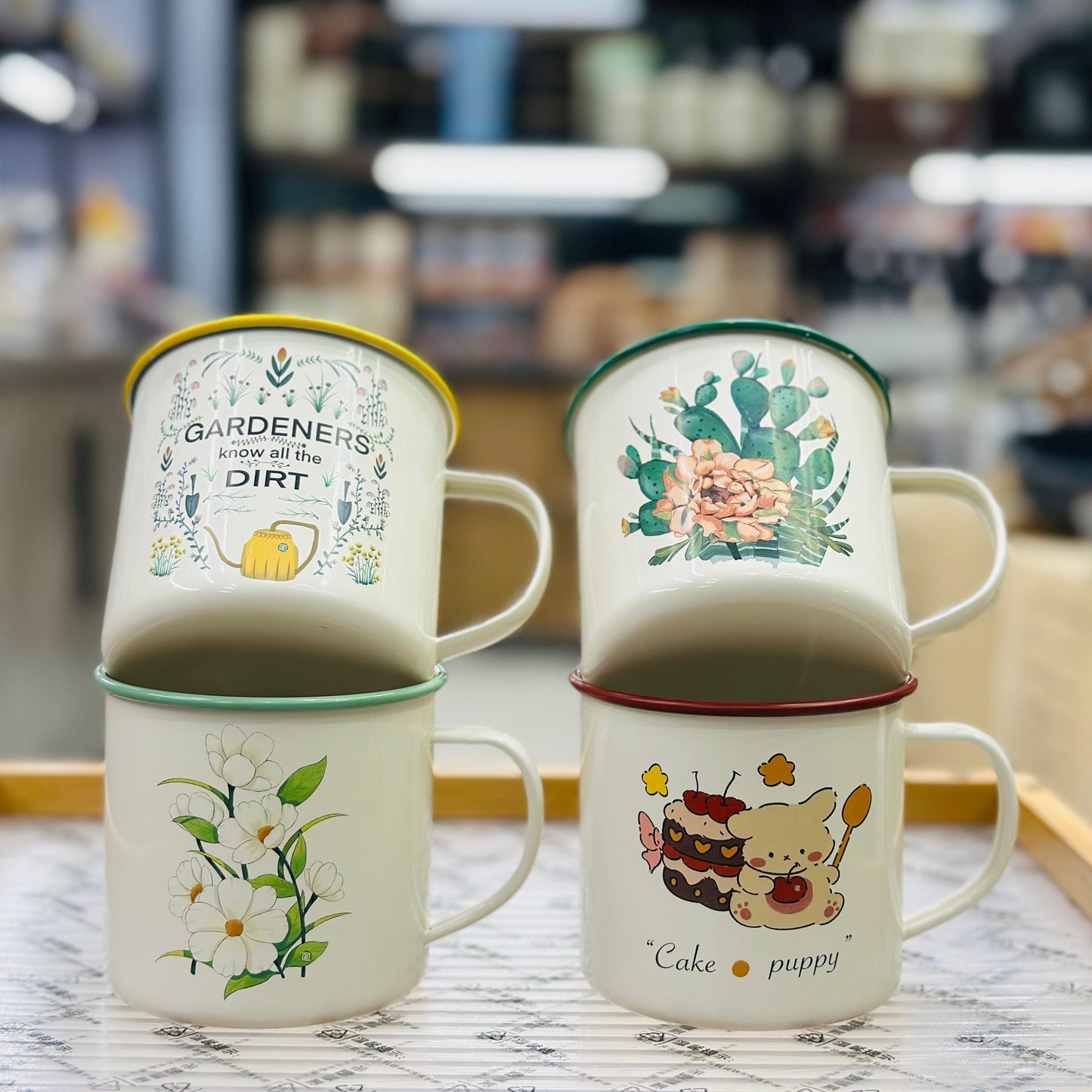 Vintage Enamel Coated Metal Mugs (each)