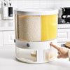 360° Rotating Cereal Dispenser: 6-Compartment Dry Food Bin