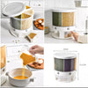 360° Rotating Cereal Dispenser: 6-Compartment Dry Food Bin