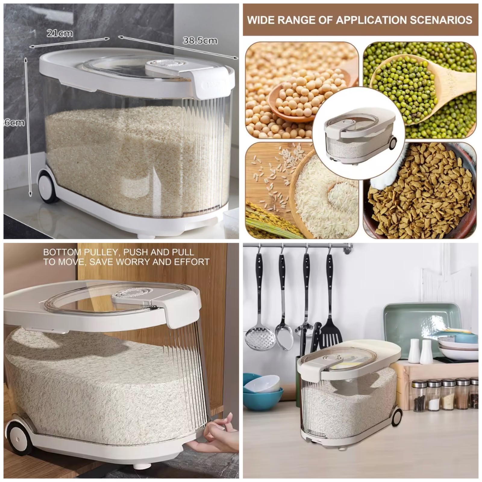 Airtight Dispenser - Moist Proof Rice Storage Container