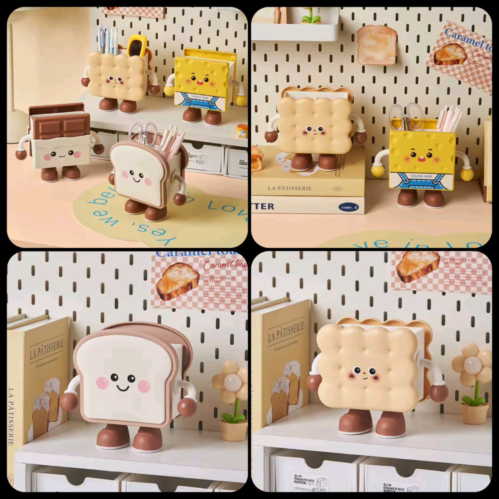 Cartoon Food Figure Pen Holder & Desk Organizer - Cute Desktop Stationery Stand