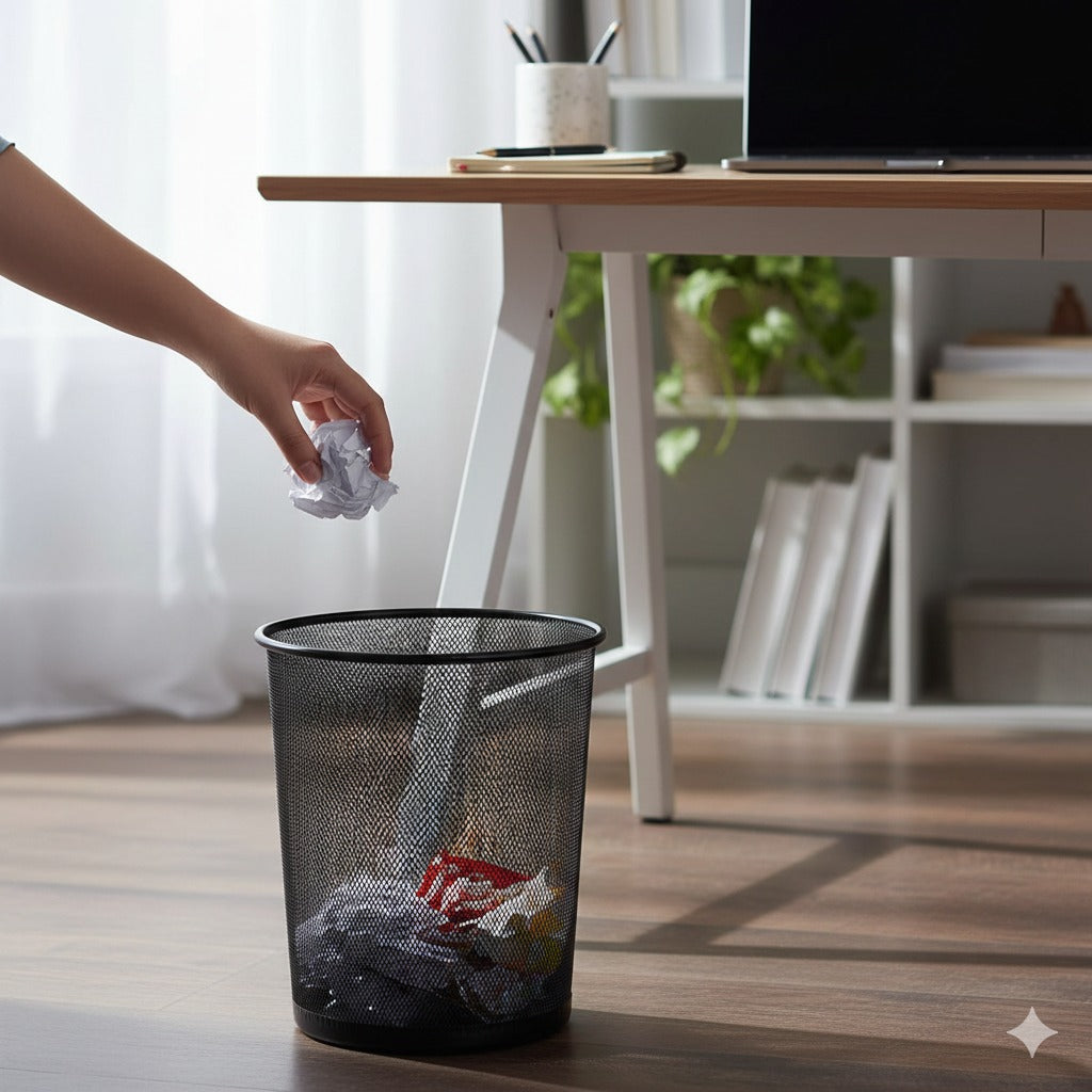 Metal Mesh Trash Can – Rustproof Wire Waste Bin