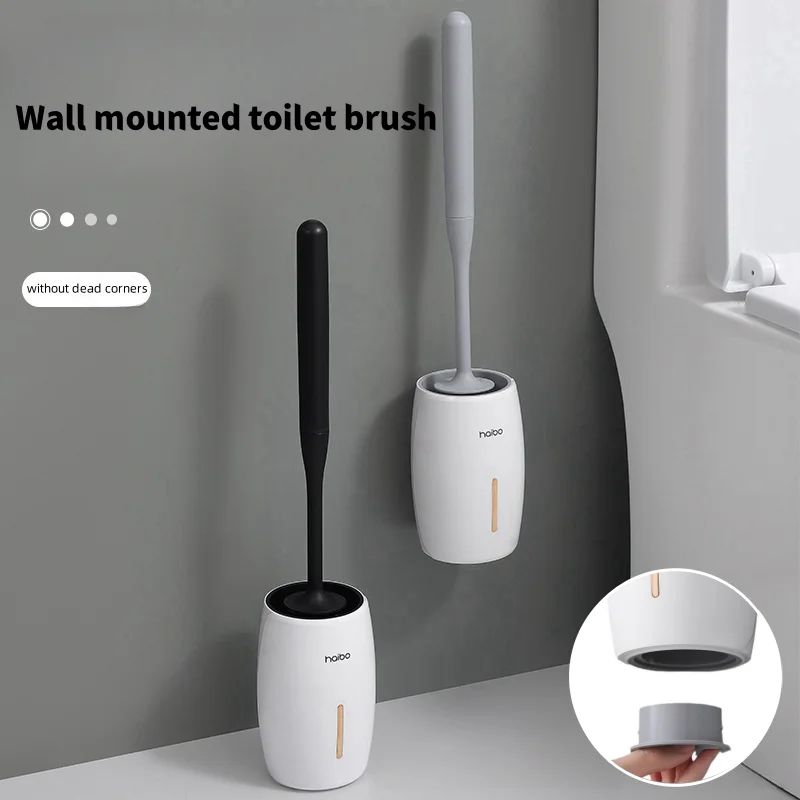 Silicone Toilet Brush with Holder – Wall Mount & Floor Stand