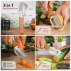3-in-1 Vegetable Peeler Set | With Wooden Handle & Steel Blade