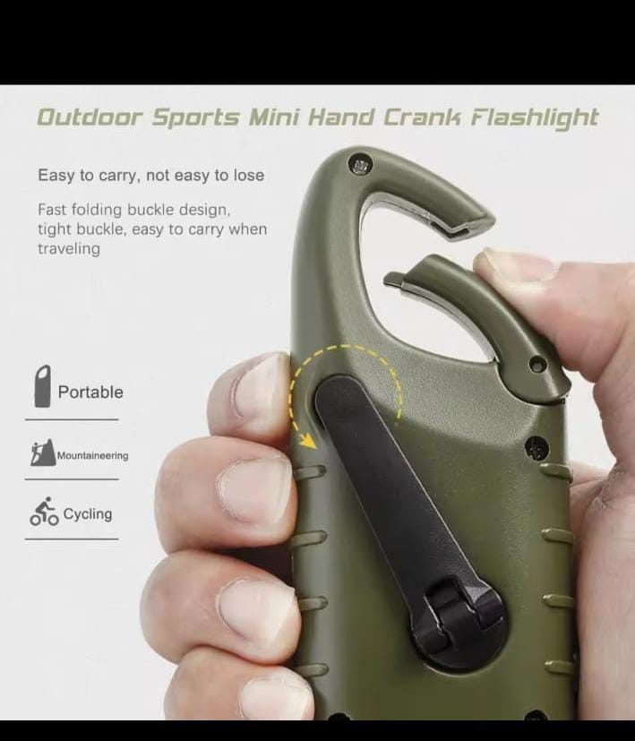 SEANCHEER Solar Hand Crank LED Flashlight