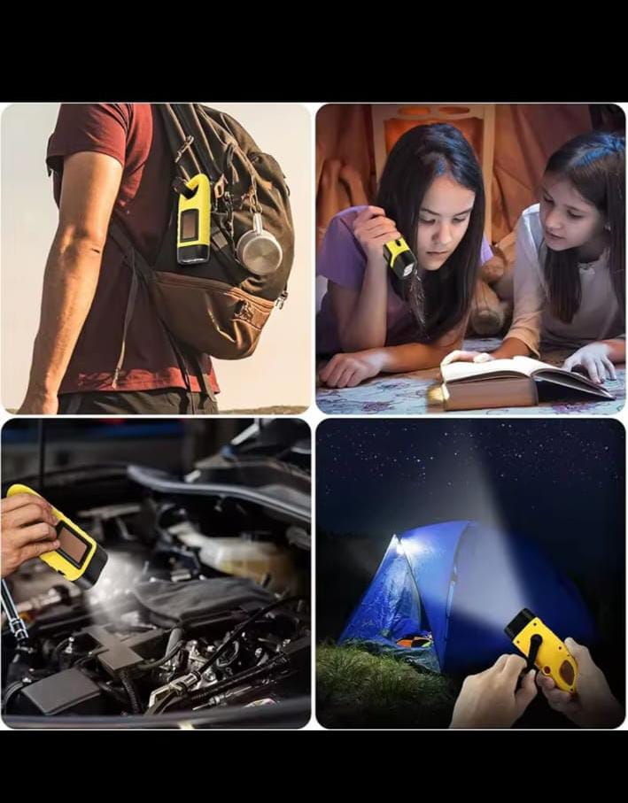 SEANCHEER Solar Hand Crank LED Flashlight