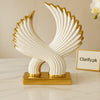 Luxury Golden Ceramic Sculpture – Modern Decorative Accent Piece - Clarify.pk