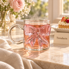 Aesthetic Bow Glass Mug – Coquette Drinkware