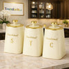 HausRoland 3-Piece Luxe Canister Set – Cream & Gold MJ