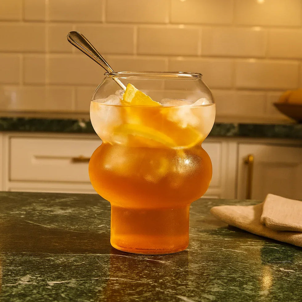 Unique Curvy Glass – Stylish Drinkware Cup - Clarify.pk