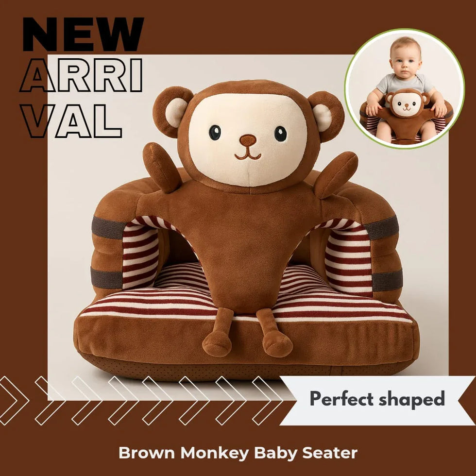 Premium 360° Support Baby Sofa Seat – Brown Monkey - Clarify.pk