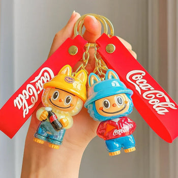 Creative CocaCola Labubu Keychain – Trendy Bag Charm (Random) - Clarify.pk