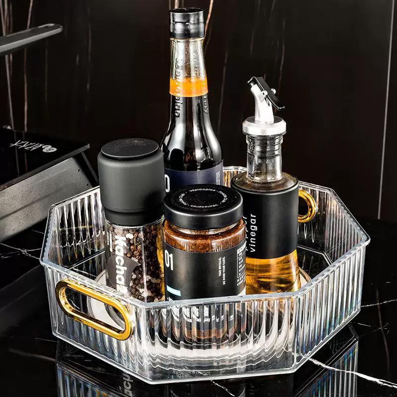 Rotating Hexagon Acrylic Tray – 360° Organizer