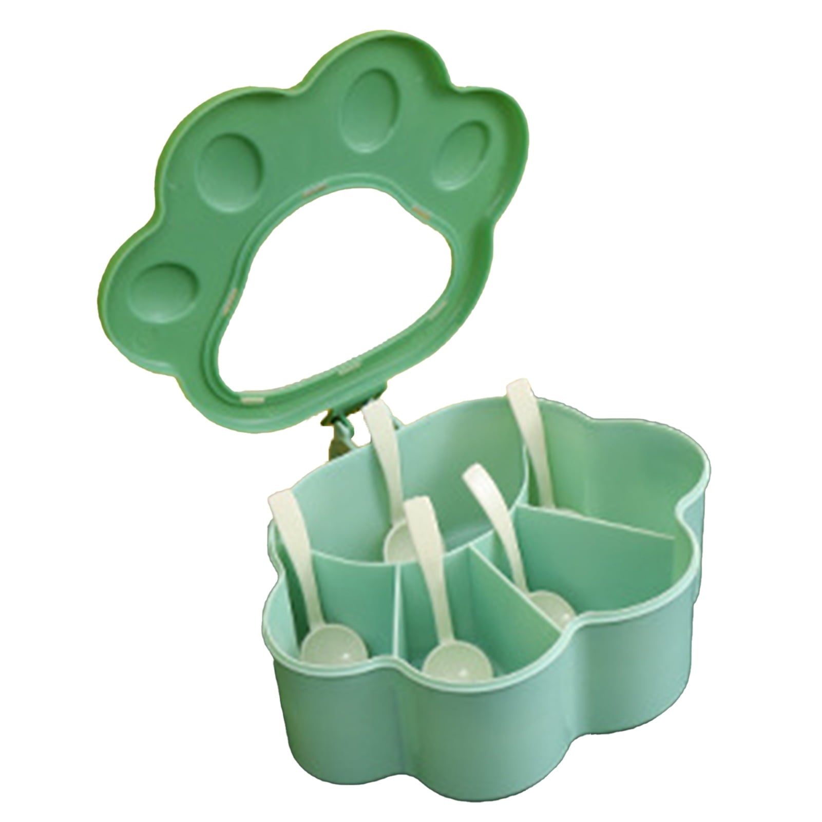 Aesthetic "Cat Paw" 4-Grid Spice & Condiment Box Set