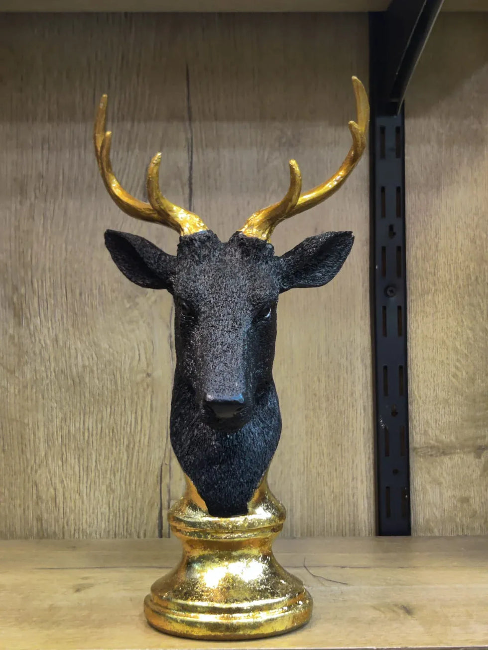 Luxury Gold Markhor Head Decorative Showpiece - Clarify.pk