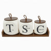 3-Piece Tea Sugar Coffee Ceramic Kitchen Storage Jar Set - Clarify.pk