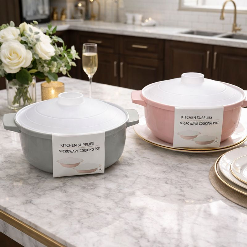 2-Piece Microwave-Safe Serving Bowl Set with Lids