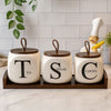 3-Piece Tea Sugar Coffee Ceramic Kitchen Storage Jar Set - Clarify.pk