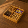 Luxury Bamboo Snack Storage Box – Multi-Compartment Organizer MJ