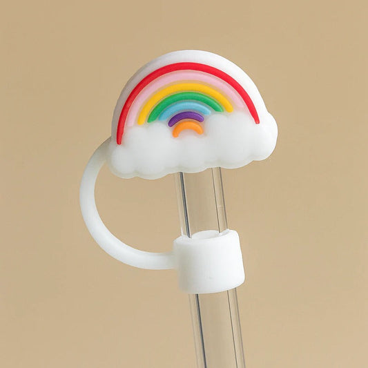 Rainbow Silicone Straw Stopper – Dust-Proof Protective Cover MJ