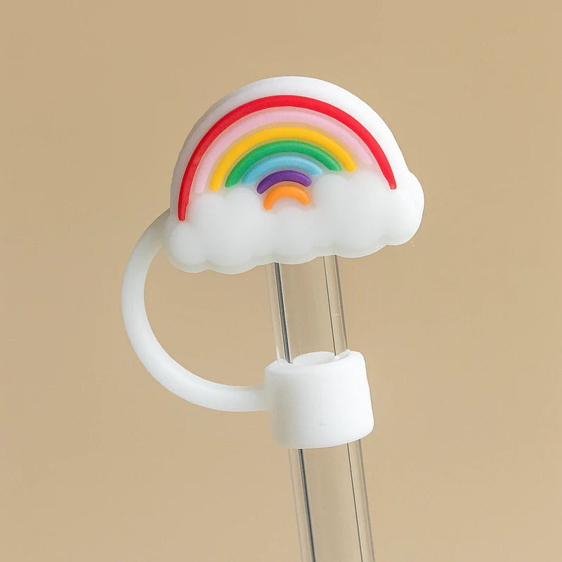 Rainbow Silicone Straw Stopper – Dust-Proof Protective Cover