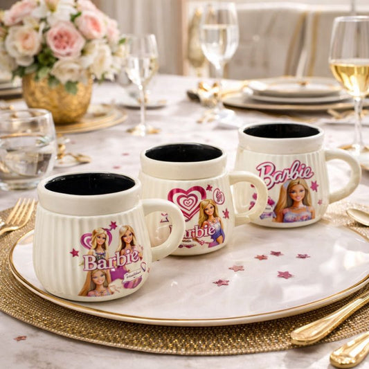 Cute Barbie Ceramic Mug - Aesthetic Pink Barbie Coffee Cup - Trenducts.pk