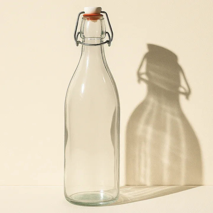 1000ml Clip Glass Bottle – Airtight Storage Bottle - Clarify.pk