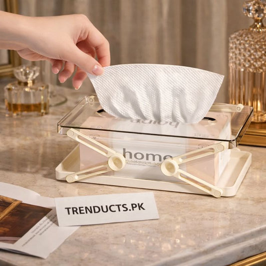 Extendable Automatic Lift Tissue Box - Height Adjustable Paper Towel Dispenser - Trenducts.pk