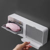 Wall-Mounted Soap Dish Holder with Lid – Double Grid Drain Box, Punch-Free
