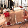 Acrylic Cotton Swab Box with Lid Organizer