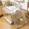 Acrylic Makeup Organizer with Cotton Swab Box - Clarify.pk