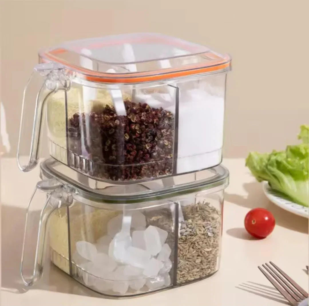 Acrylic Spice Organizer 4 Compartment Box - Clarify.pk