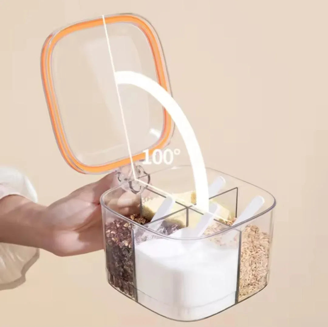 Acrylic Spice Organizer 4 Compartment Box - Clarify.pk