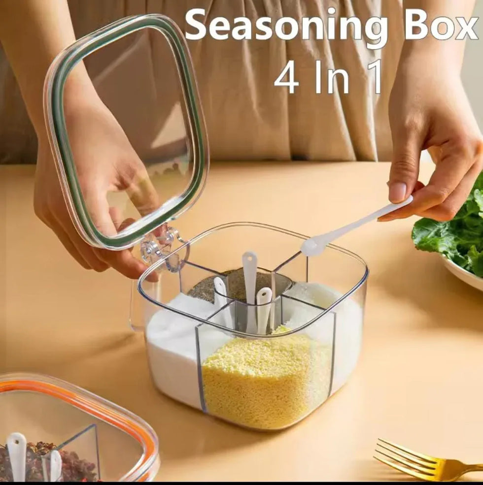 Acrylic Spice Organizer 4 Compartment Box