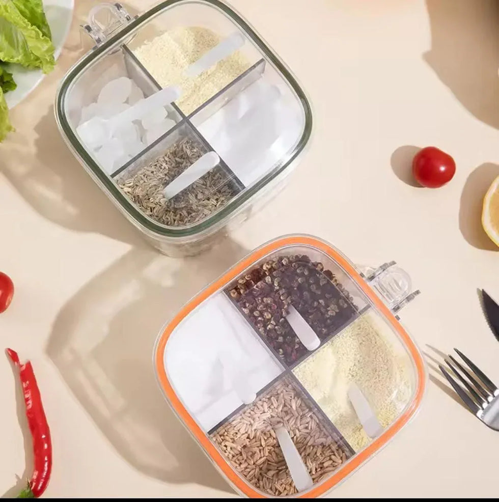 Acrylic Spice Organizer 4 Compartment Box