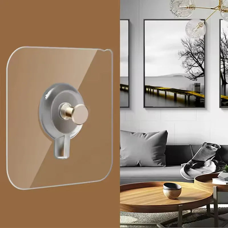 8 Pcs Adhesive Wall Hooks for Home – Strong & Clear