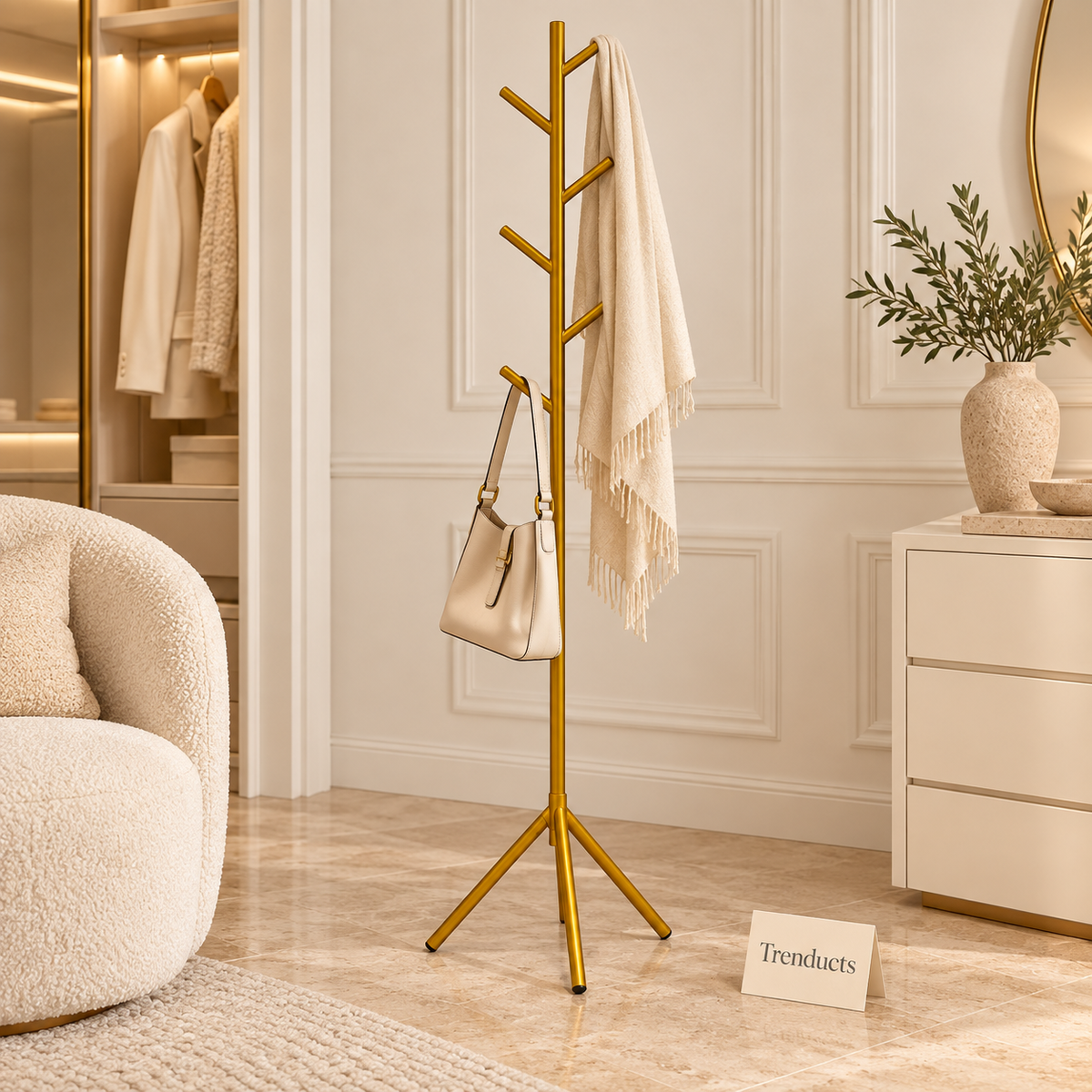 Premium Adjustable Standing Coat & Towel Rack