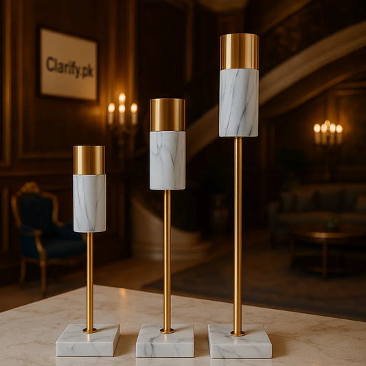 3pcs Marble Shade Candle Set – Elegant Home Décor - Clarify.pk