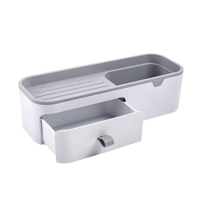 DOLITY Bathroom Organizer and Shelf Storage, No Wall Creative Mounting Shower Organizer Grey