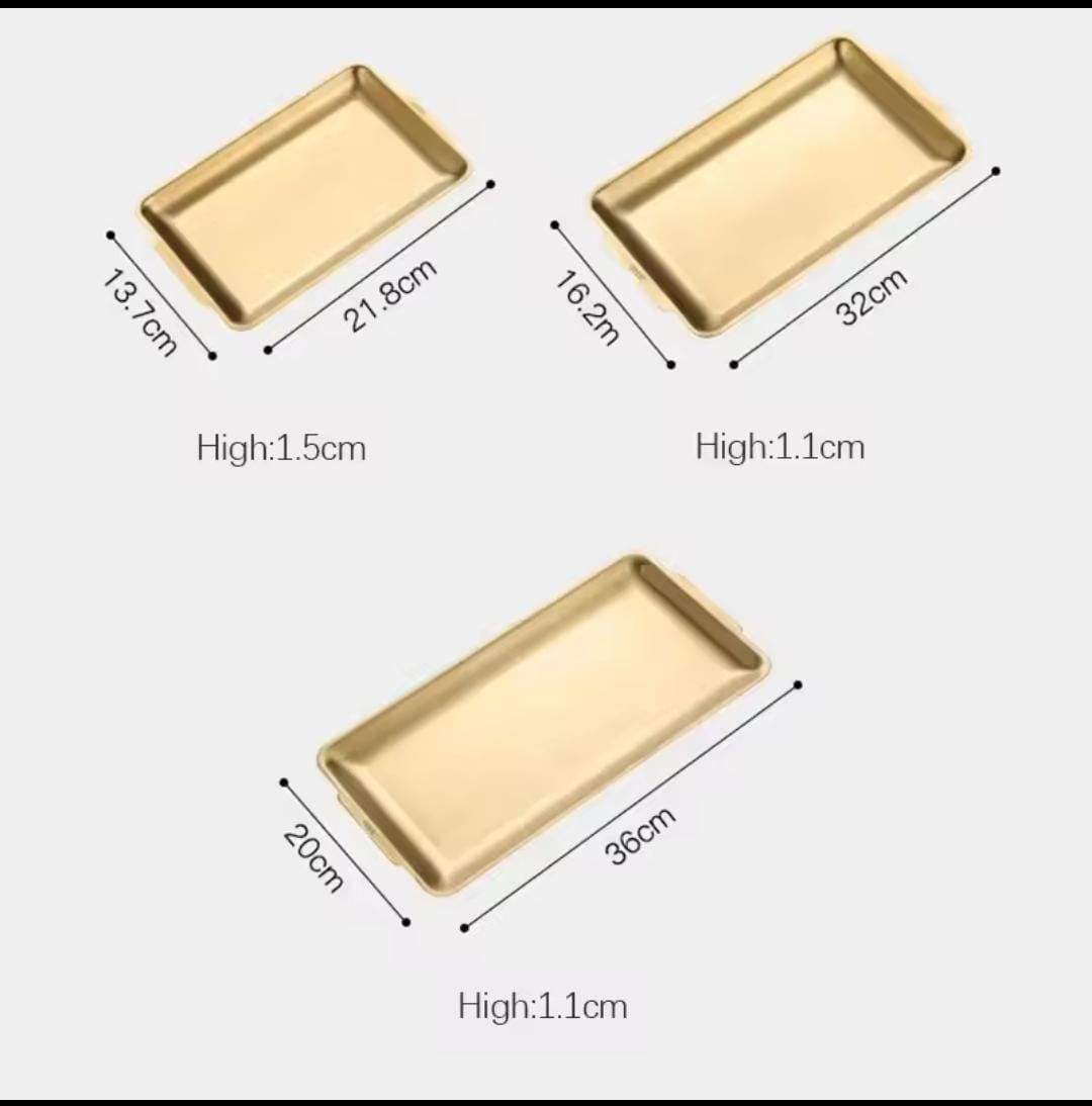 Premium Stainless Steel Golden Serving Tray