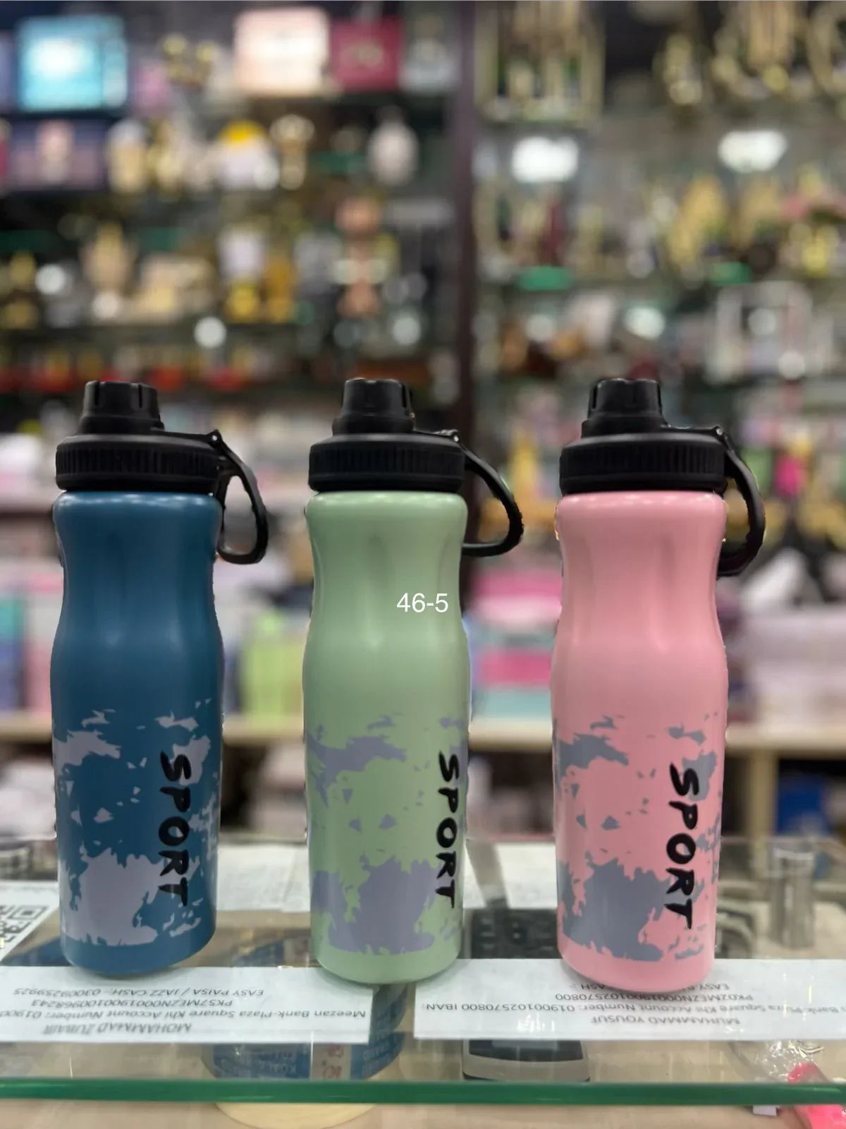 Premium Reusable Sports Flask – Modern Print Design (Random Color) - Clarify.pk