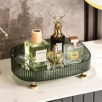 Transparent Dresser Storage Box with Gold Legs - Clarify.pk