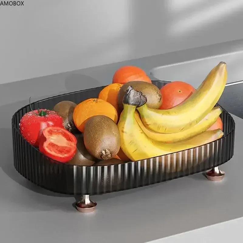 سونے کی ٹانگوں کے ساتھ شفاف ڈریسر اسٹوریج باکس