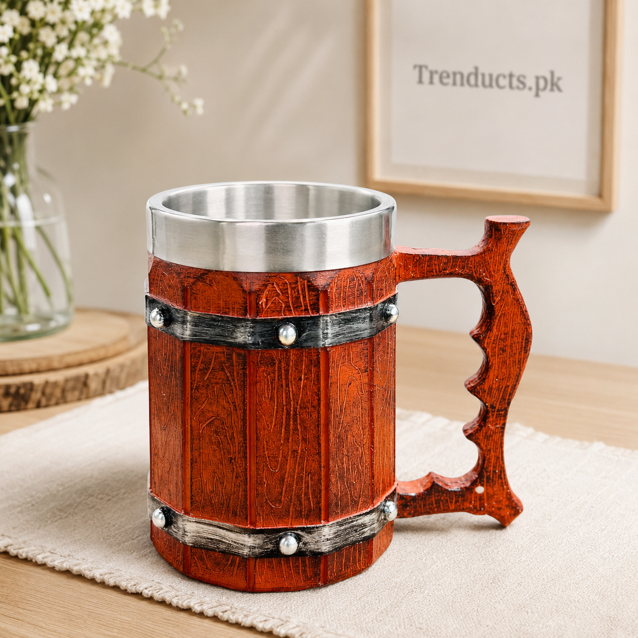 500ml Ancient Barrel Mug with Notched Handle