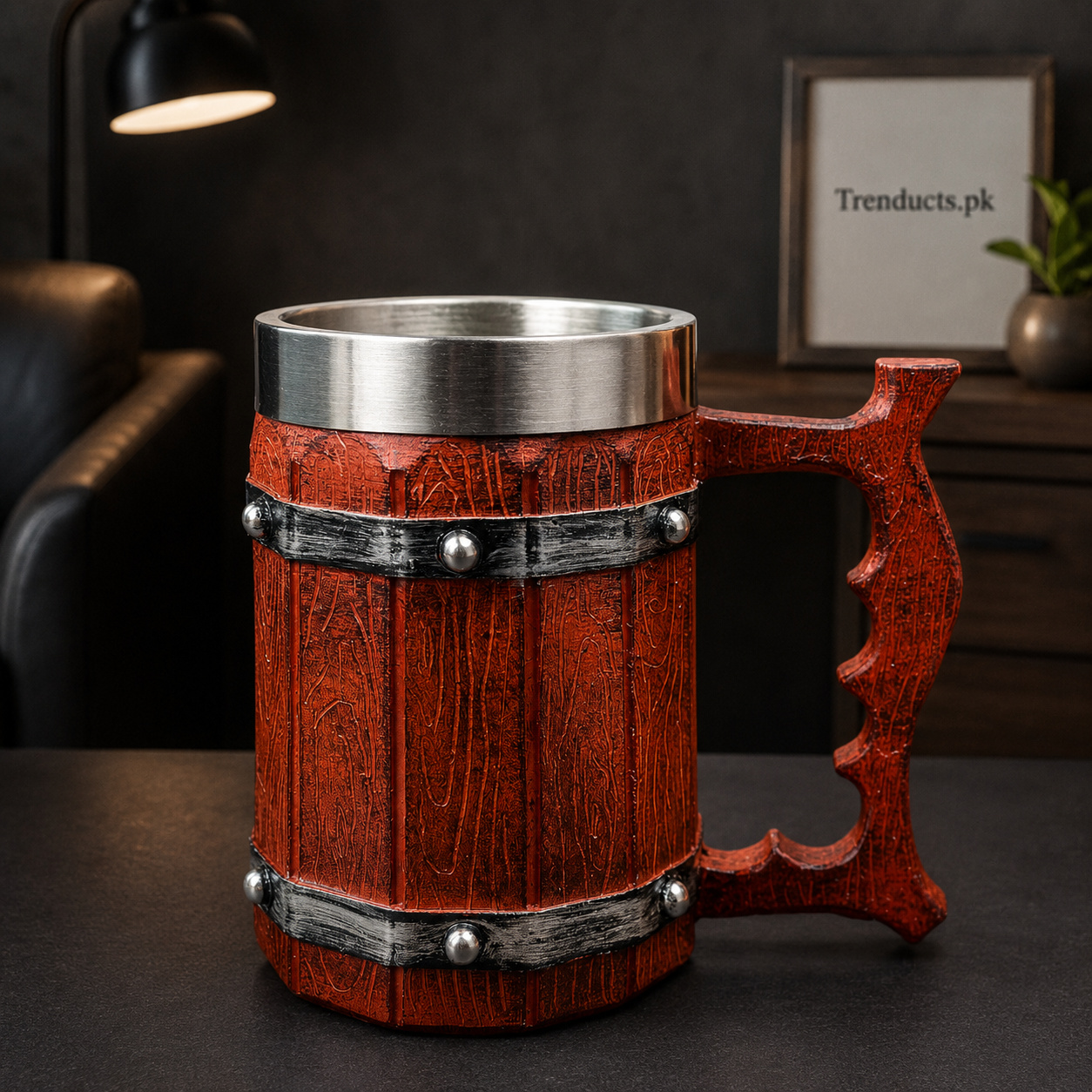 500ml Ancient Barrel Mug with Notched Handle