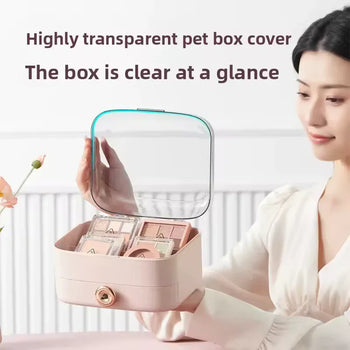Anti-Dust Makeup Organizer with Transparent Cover - Clarify.pk