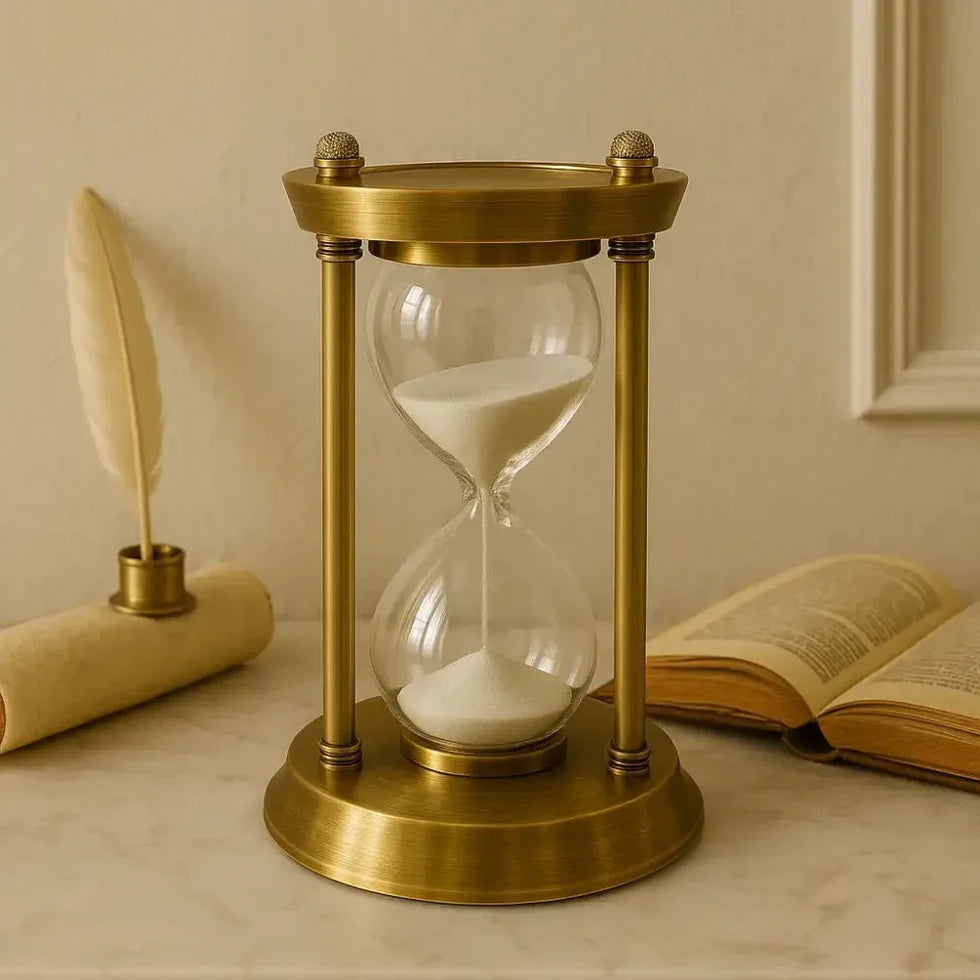 Antique Brass Hourglass Timer with Sand - Clarify.pk